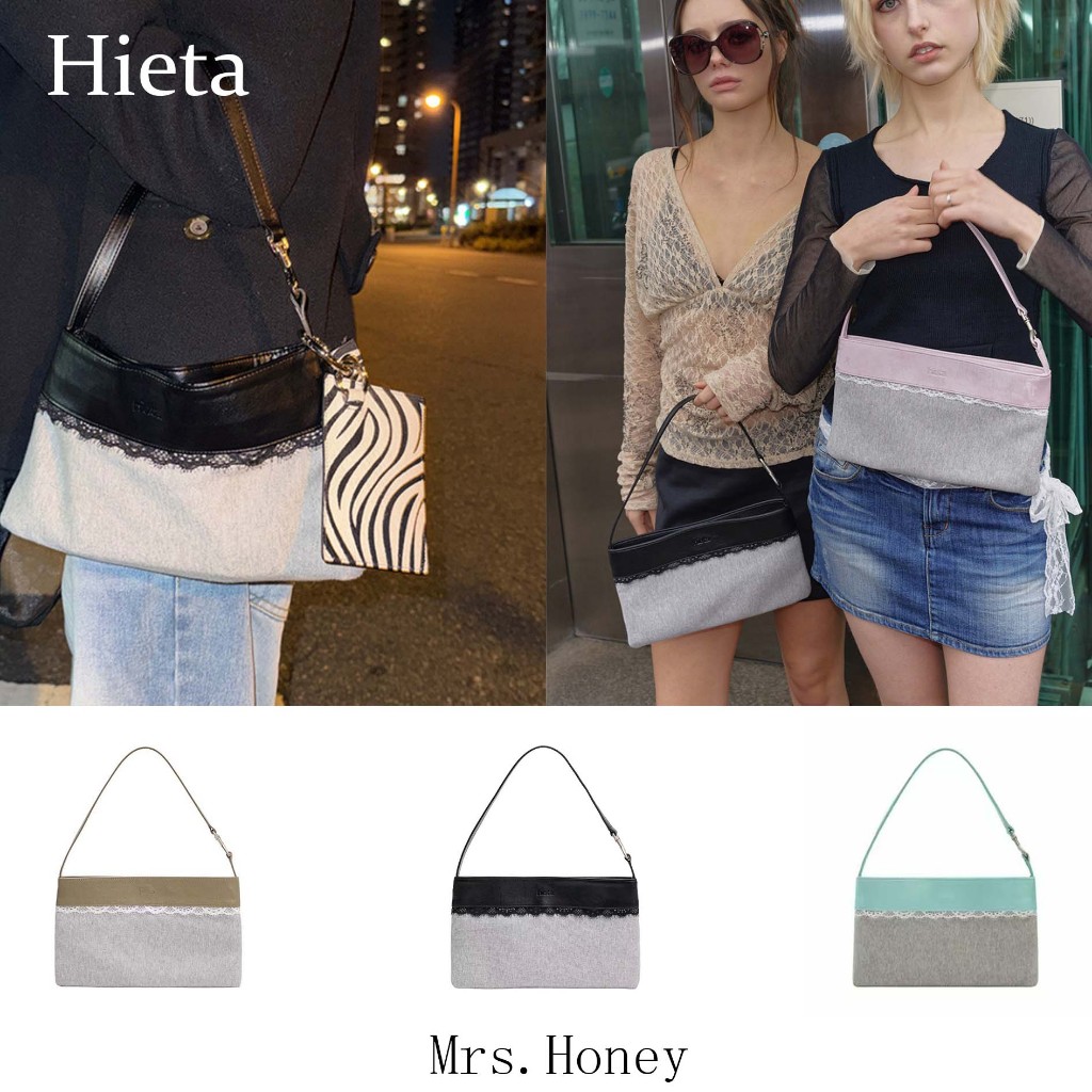 『 Mrs.Honey』 พร้อมส่ง ✈️Hieta กระเป๋าถือ กระเป๋ารักแร้ สปริง แฟชั่นใหม่ อเนกประสงค์ สไตล์ลูกไม้
