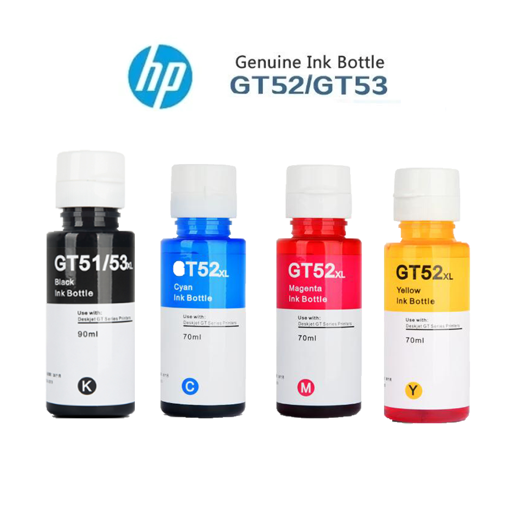 HP GT53/GT52 ขวดหมึก รุ่นหมึก：HP GT53 / GT52 รองรับเครื่องพิมพ์：GT5810、GT5820、HP 315、HP 415