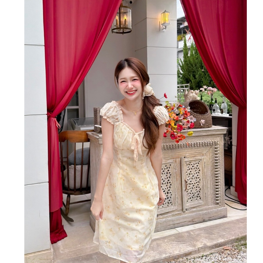 Girlonclouds Elsa dress ❄️☀️🌙 เดรสสั้นแต่งระบาย เดรสทำงาน ไปคาเฟ่