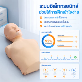 หุ่น cpr ผู้ใหญ่ หุ่น CPR Half-body Medical หุ่นสาธิตหุ่นจำลองการช่วยฟื้นคืนชีพ พร้อมกระเป๋า CPR-BIX100A/B ออกใบกำกับ