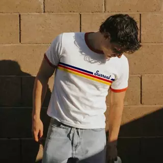 SURREAL เสื้อ Ringer Tee 70's mood ดีไซน์เรียบมีเอกลักษณ์ ผ้า Cotton 100% ระบายอากาศดี ขอบสีตัดชัดเจน ฟีลวินเทจคลาสสิก