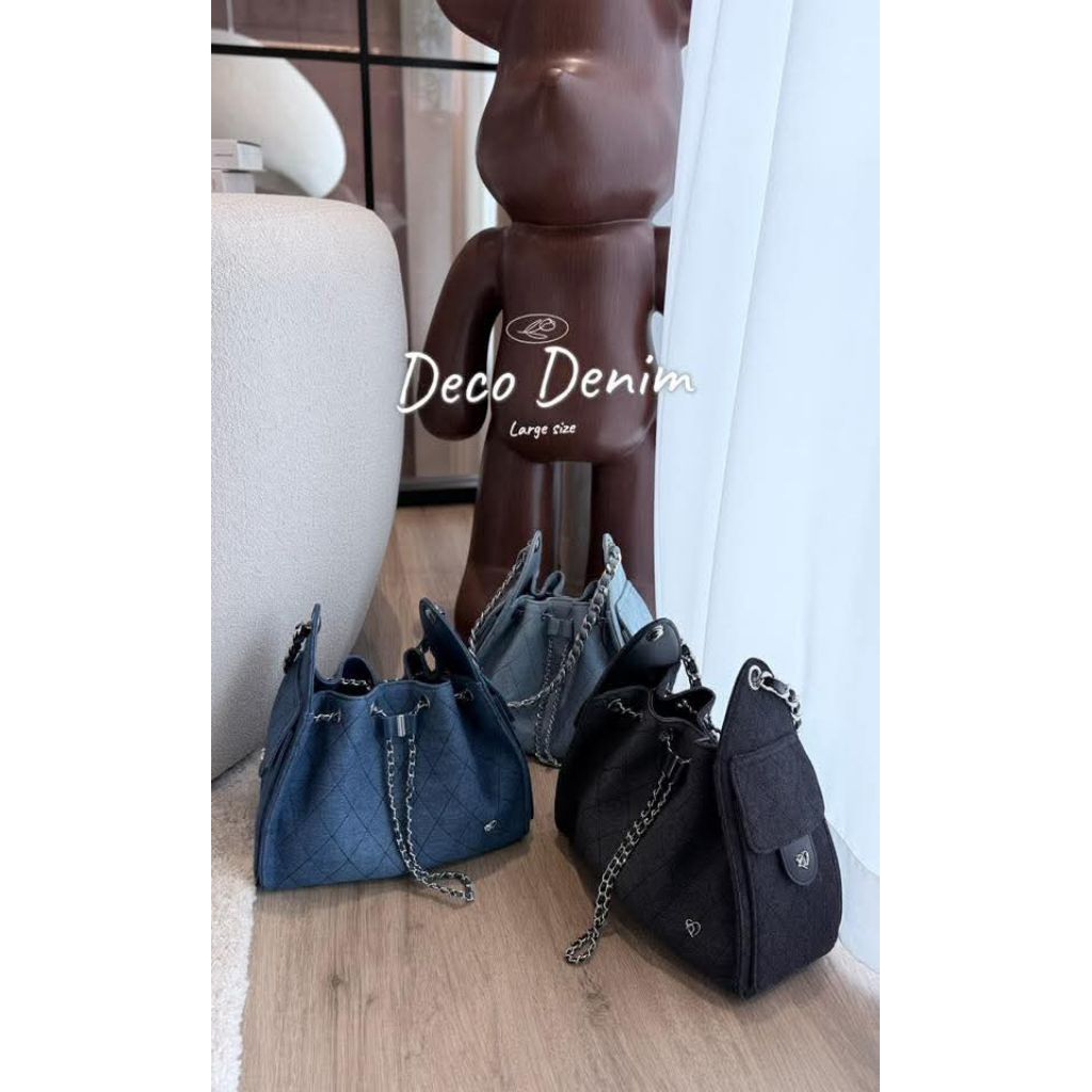 กระเป๋าสะพาย รุ่น DE-CO L หนังกลับ /  DENIM จากร้าน ponypony