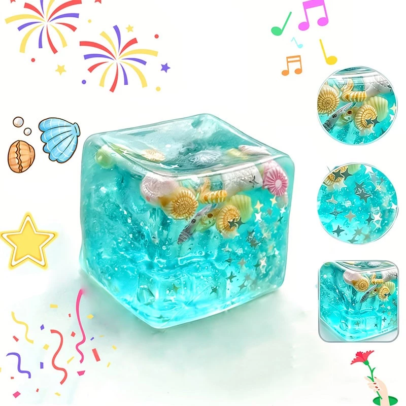 ชิ้นการ์ตูนเชลล์ความเครียดบรรเทาของเล่นความเครียดบรรเทา Ice Cube Squishy Ball Fidget ของเล่น