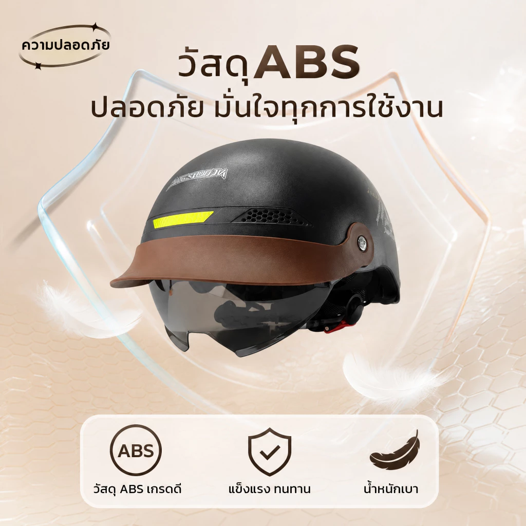 AUS หมวกกันน็อคครึ่งใบ รอบหัว 52-62cm thumbnail 4