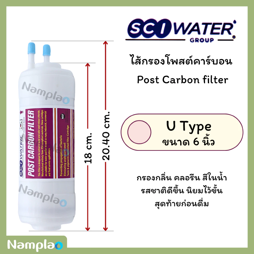ไส้กรองน้ำ SCI อินไลน์ 6 นิ้ว สำหรับ Coway CHP-264L ชุดคอมโพสิต/RO/โพสต์คาร์บอน thumbnail 9