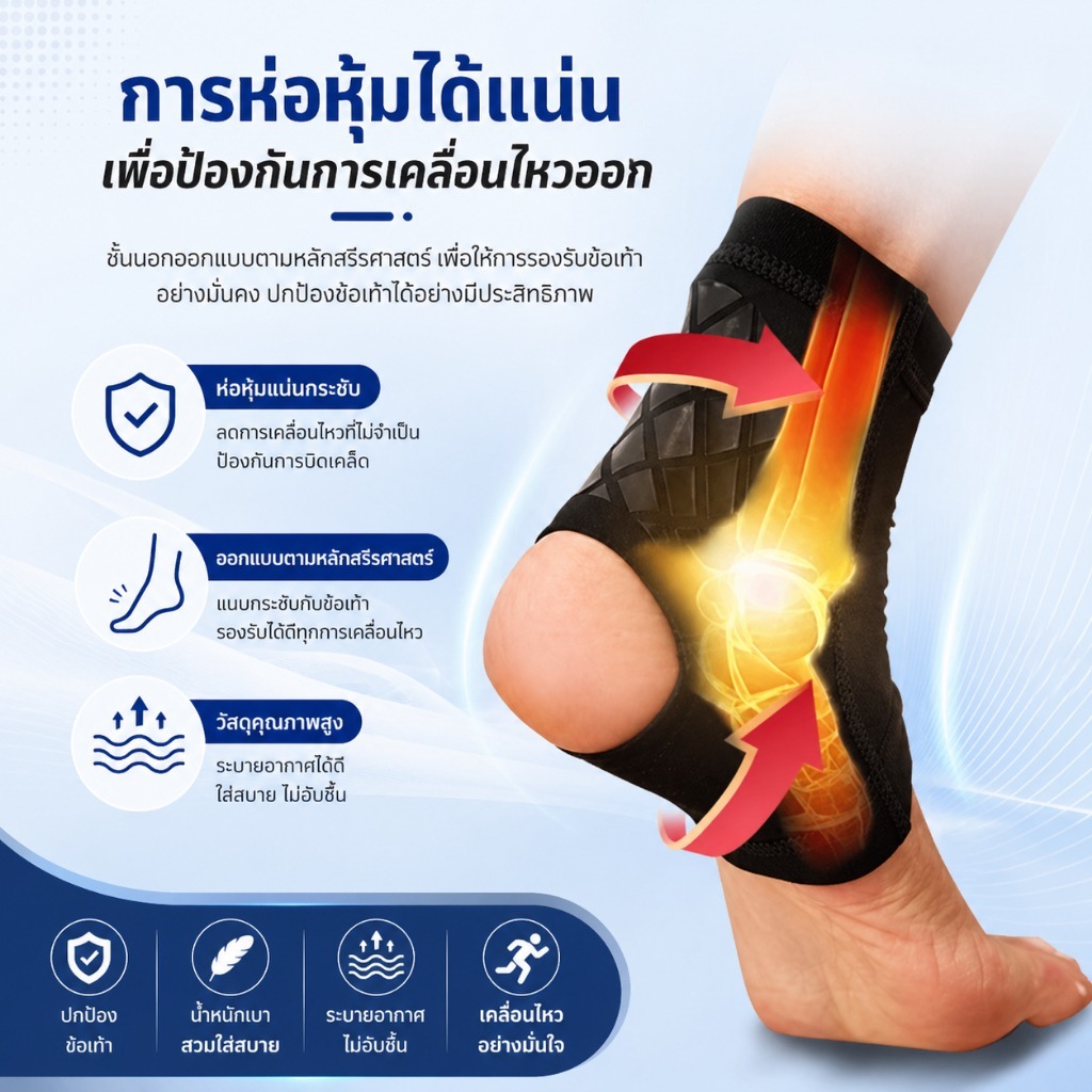 (2 ชิ้น) ผ้ารัดข้อเท้า บางเฉียบ ซัพพอร์ตข้อเท้า ป้องกันข้อเท้าแพลง ยืดหยุ่นสูง