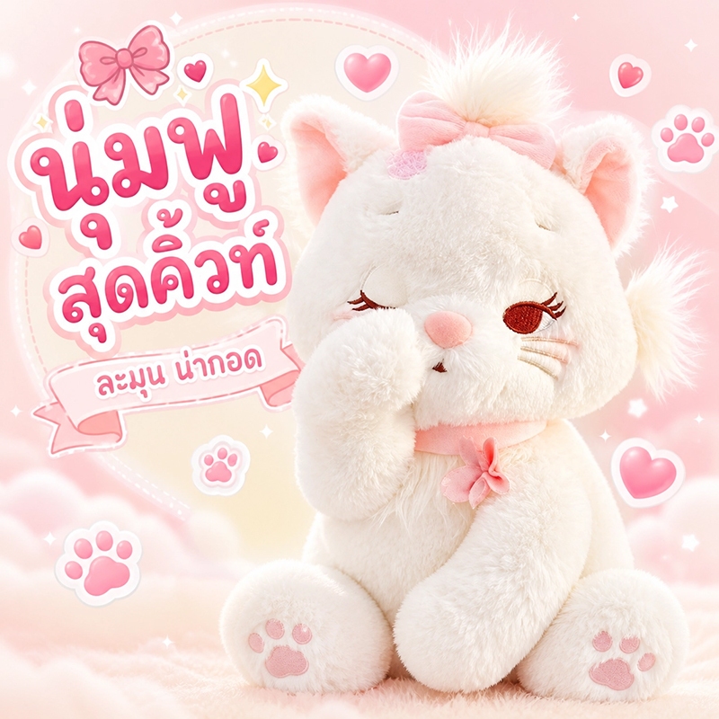 ตุ๊กตาแมว ของเล่นตุ๊กตา หรูหราและสวยงาม น่ารักและอ่อนนุ่ม ของเล่นเด็ก ของขวัญวันเกิด