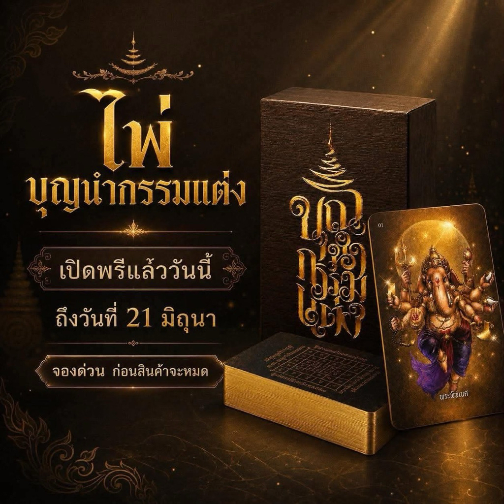 เปิดพรีออเดอร์ ไพ่วาดมือ ไพ่บุญนำกรรมแต่ง (ใบจอง)
