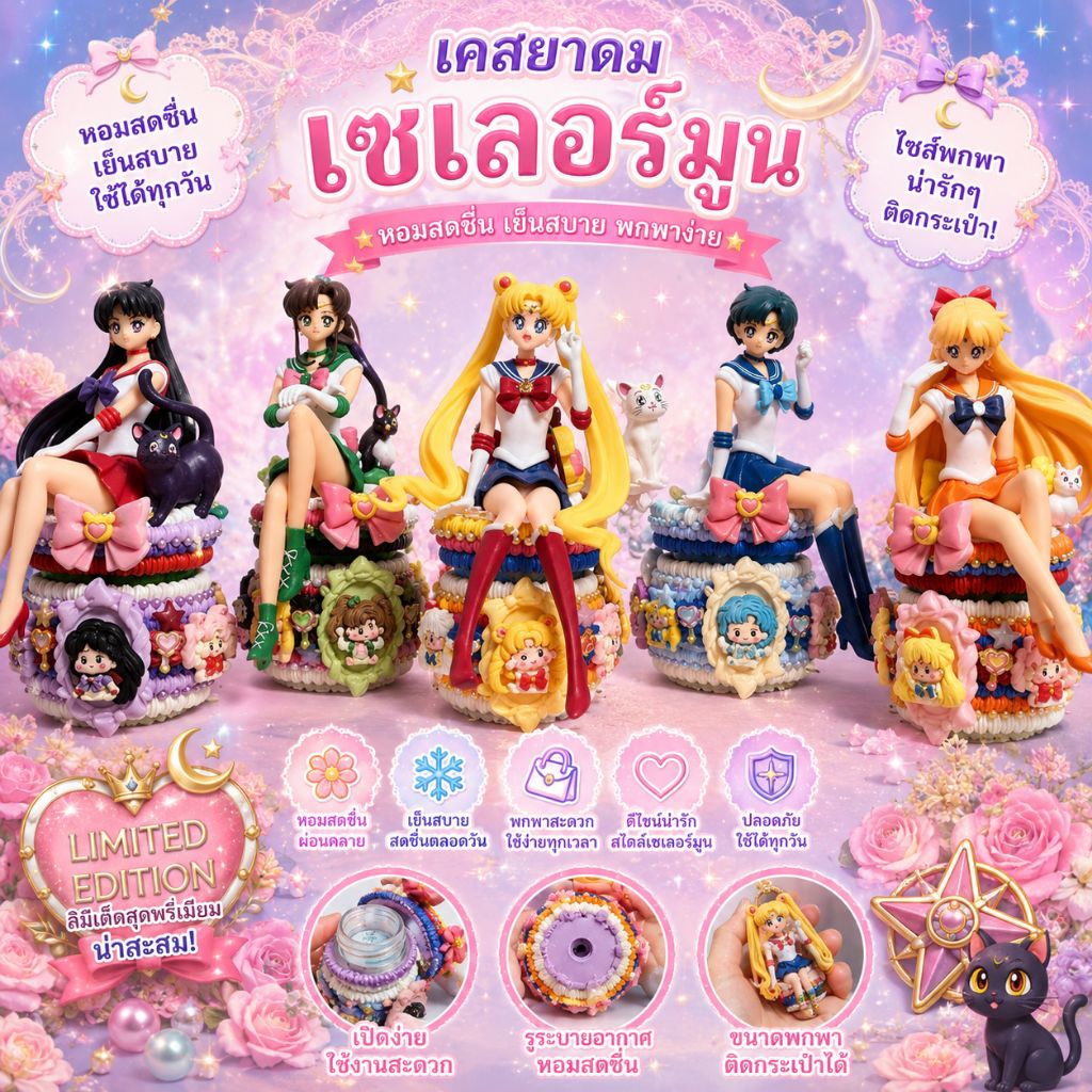 พรีออเดอร์ งานอัศวินเซเลอร์ เซเลอร์มูน มาร์ส วีนัส เป็นเคสพร้อมยาดมหงส์ไทย 40กรัม สูตร2