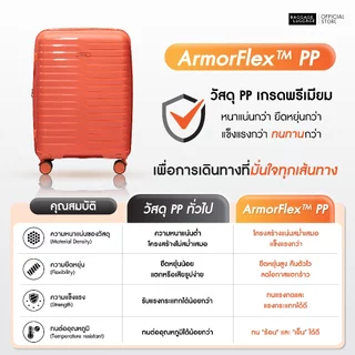 กระเป๋าเดินทาง WAGON วัสดุ ArmorFlex™ PP หนาแน่นพิเศษ ทนทานสูง คืนตัวดีเยี่ยม by BAGGAGE LUGGAGE [รับประกัน 3 ปี]