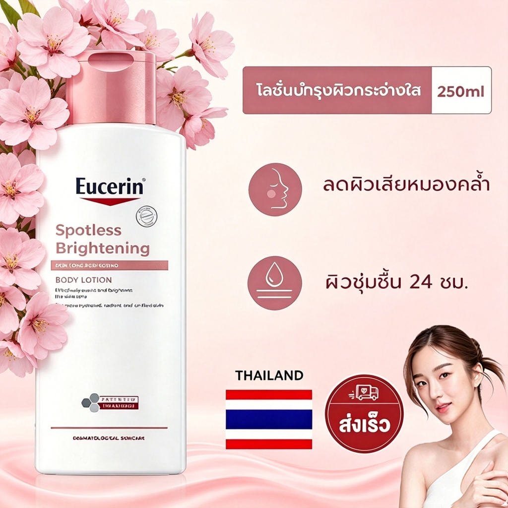 Eucerin Spotless Brightening Thiamidol Body Lotion 250ml | โลชั่นผิวขาว ลดจุดด่างดำ ผิวกระจ่างใส สีผิวสม่ำเสมอ