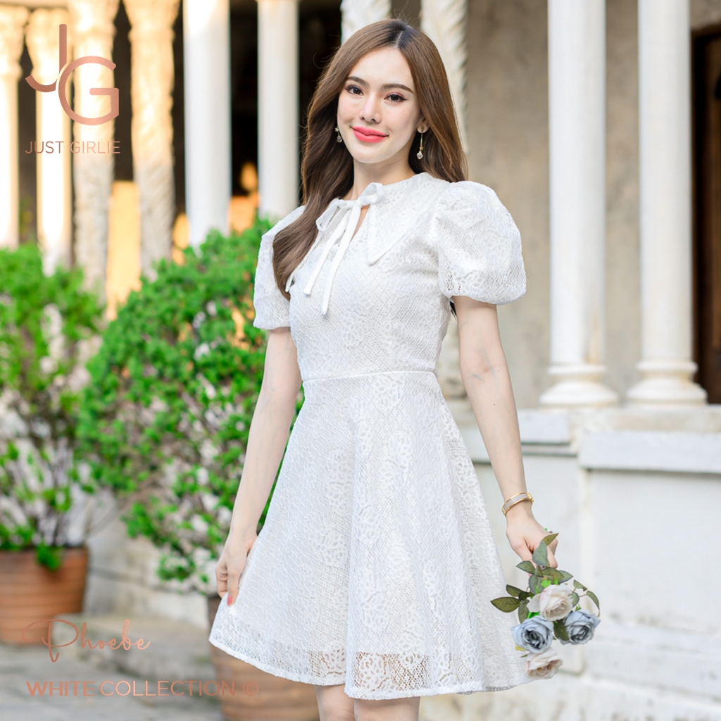 🔥สินค้าขายดี🔥Dress Phoebe เดรสลูกไม้ ดีไซน์คอปก สวยน่ารัก ใส่เที่ยวชิลๆ ใส่ออกงาน ทรงสวย ราคาถูก พร้อมส่งมีไซส์ S M L XL