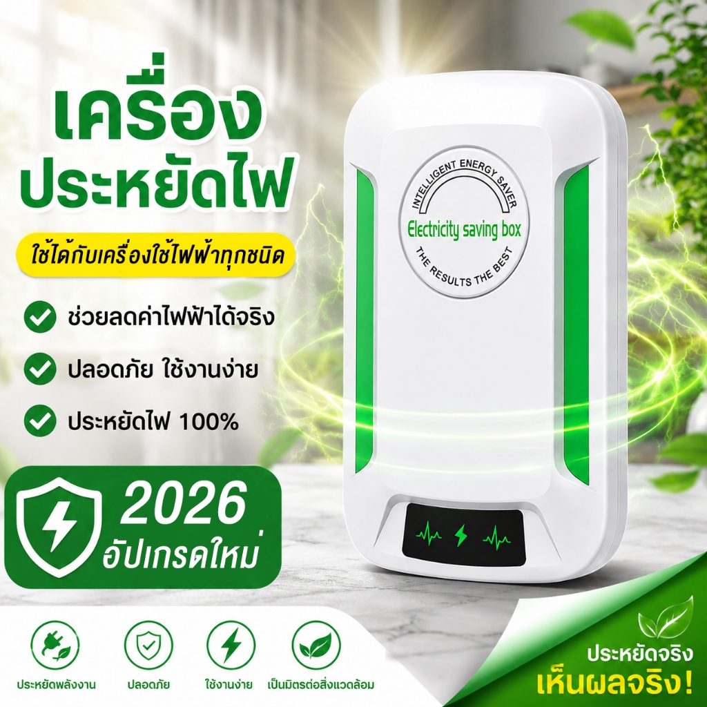 【ซื้อ 1 แถม 1】 ประหยัดไฟ 200% 2026 แค่เสียบก็ใช้ได้ ประหยัดไฟ เครื่องประหยัดไฟฟ้า เทคโนโลยีใหม่ล่าสุดเยอรมนี