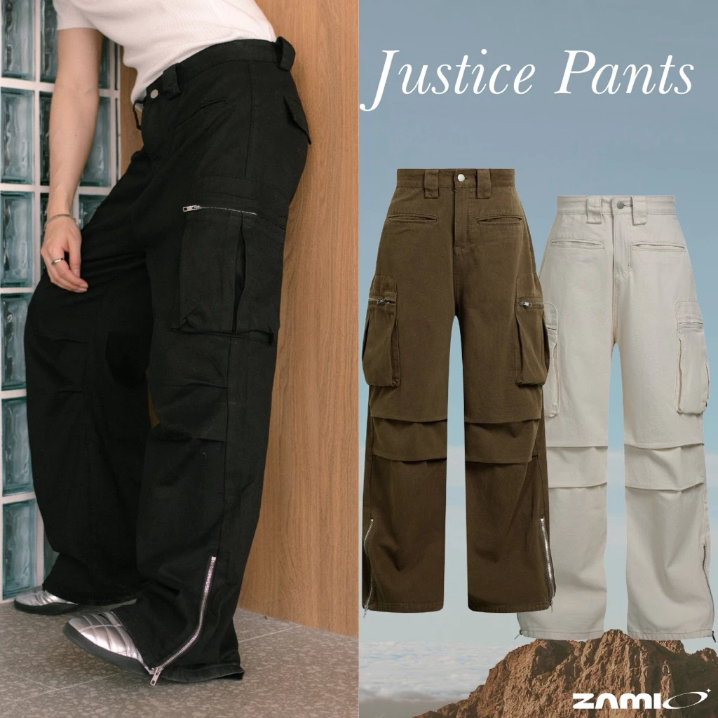 ZAMIO JUSTICE Pants กางเกงคาโก้ทรงกระบอกใหญ่