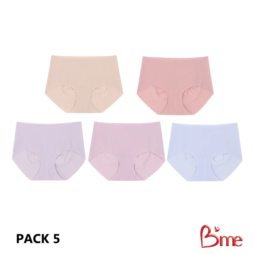 B'me กางเกงในเอวกลางไร้ขอบไร้ตะเข็บ รุ่น ME7A1P (แพ็ก 5 ตัว) คละสี