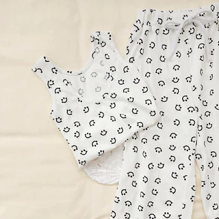 Hania Kids พร้อมส่ง ชุดเซ็ตเด็กผู้หญิงเสื้อกางเกงขายาว ผ้าร่องยืดได้ สไตล์เกาหลี K3124219