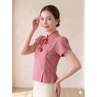 เสื้อผ้าพื้นเมืองคอจีน แขนกลีบบัว