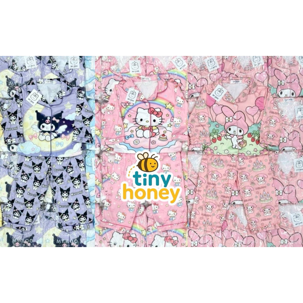 ชุดนอนเด็ก ซาริ พิมพ์ลาย ( จ้ำม่ำ มีพุง+1 ไซซ์นะคะ ) (B00060)
