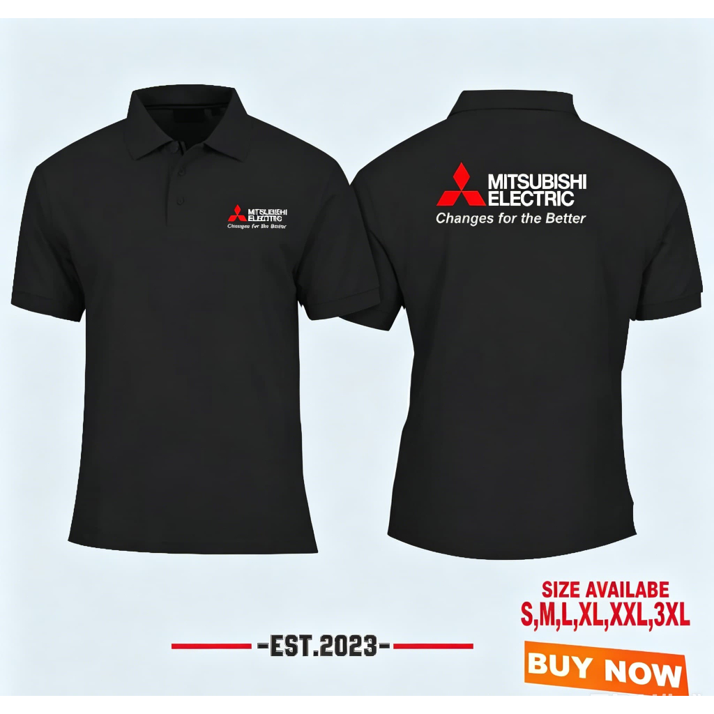 เสื้อโปโล MITSU ELECTR | โลโก้ "Changes for the Better" | แขนสั้นสำหรับผู้ชาย