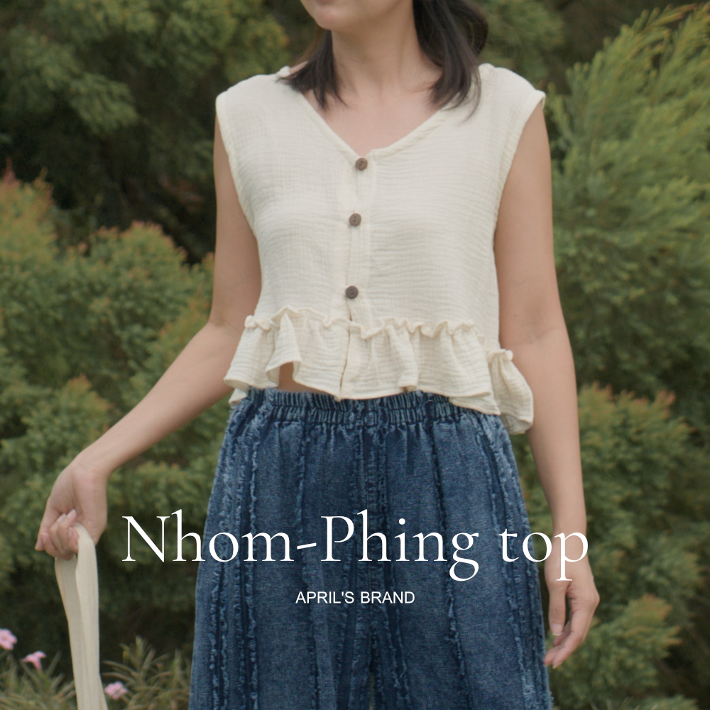 APRIL'S | Nhom-phing top  เสื้อครอปผ้าดับเบิ้ลสาลูเนื้อนุ่มฟู รุ่นหนมผิง