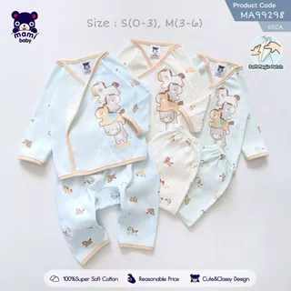 Mami Baby ชุดเด็กผ้าดูด เสื้อแขนยาว+กางเกงขายาว ไซส์ 0-6M ผ้าคอตตอนนุ่มๆ (1 ตัว) | BabyTrend