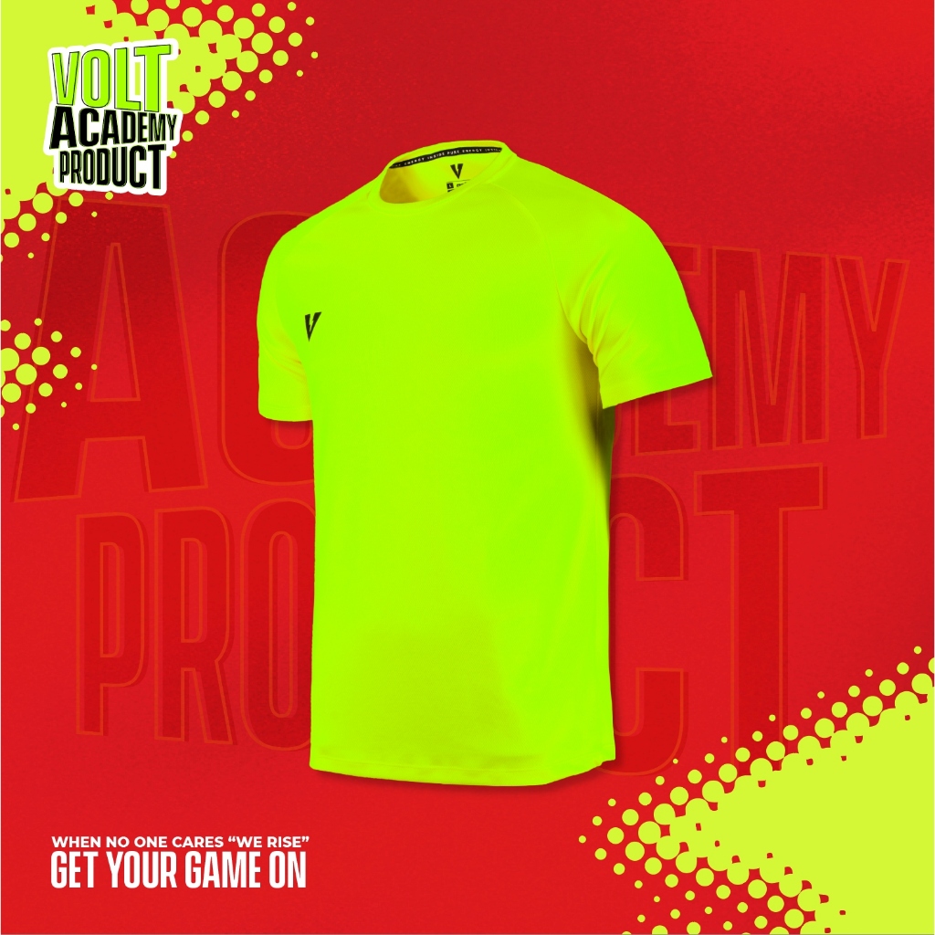 VOLT VECTOR 001   SLOPE  TRAINING ACADEMY NEON GREEN เสื้อซ้อมฟุตบอล แขนสั้น สีเขียว ผ้าแห้งไว น้ำหนักเบา เสื้อกีฬา เทรน