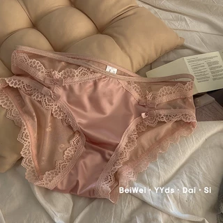 SexyGirl💮💮กางเกงในลูกไม้สไตล์ฝรั่งเศส กางเกงในสตรี มีหลายสีให้เลือก ตกแต่งด้วยโบว์ ระบายอากาศได้ดีและสวมใส่สบาย.