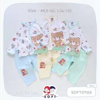 Babyhood ชุดเซ็ต 3-6M, 6-12M กระดุมหน้าแขนยาว+กางเกงขายาว | Babytrend