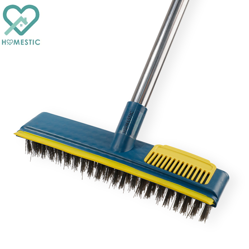 HOMESTIC แปรงขัดพื้นพร้อมที่รีดน้ำในตัว แปรงทำความสะอาดพื้น พร้อมด้ามยาวปรับได้ 2 in 1 พร้อมส่ง