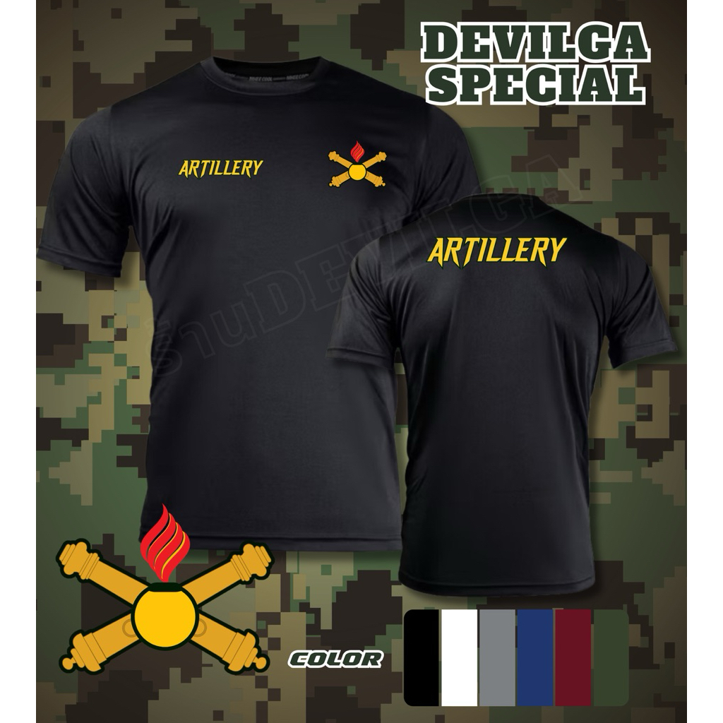 เสื้อยืดทหารปืนใหญ่ ARTLLERYผ้าไมโครโพลีเอสเตอร์100% ซับใน ลำลอง ไม่หดไม่ย้วย ระบายอาการดีเยี่ยม