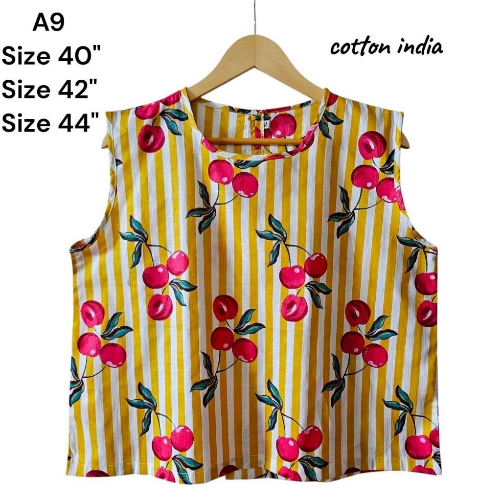 เสื้อคอกลมแขนกุด ไซส์40" และ 44" มีให้เลือกมากกว่า10ลาย ผ้าคอตต้อนอินเดีย