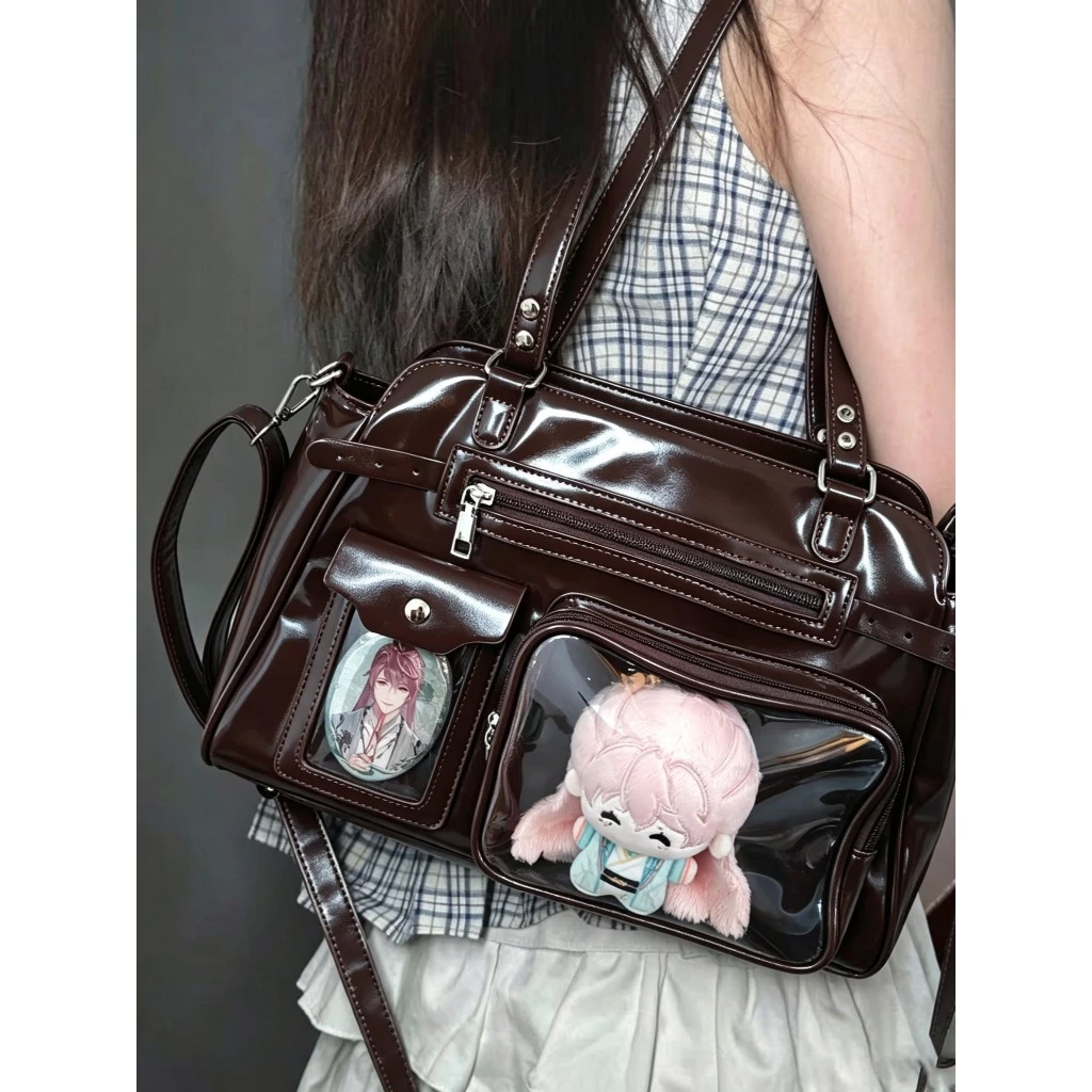 (พร้อมส่ง) กระเป๋าสะพายข้าง ita bag มีช่องใส่ใส สไตล์ญี่ปุ่น ความจุขนาดใหญ่ อนิเมะ และสไตล์วิทยาลัย งานอนิเมะ