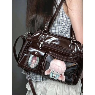 (พร้อมส่ง) กระเป๋าสะพายข้าง ita bag มีช่องใส่ใส สไตล์ญี่ปุ่น ความจุขนาดใหญ่ อนิเมะ และสไตล์วิทยาลัย งานอนิเมะ