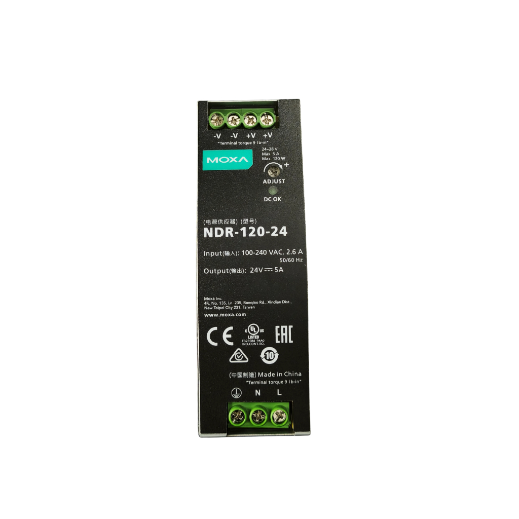 MOXA DR-120-24 DIN-Rail POWER SUPPLY (Refurbished) [NDR-120-24]