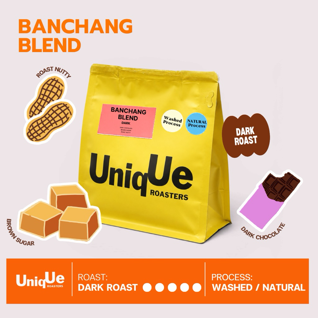 Unique Roaster - เมล็ดกาแฟคั่วเข้ม บ้านฉางเบลนด์ Banchang Blend Coffee (เหมาะสำหรับกาเเฟนม)