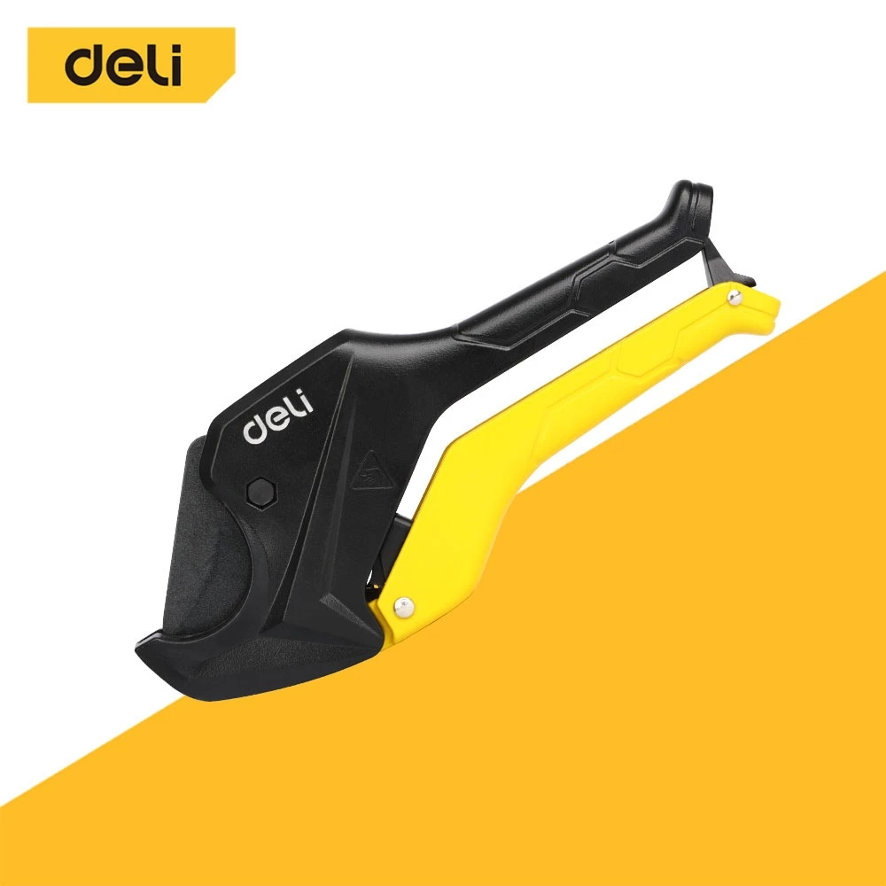 Deli กรรไกรตัดท่อประปา กรรไกรตัดPVC คีมตัดPPR เคลือบเทฟล่อน4ชั้น ล็อคอัตโนมัติ 36/42mm Pipe Cutter