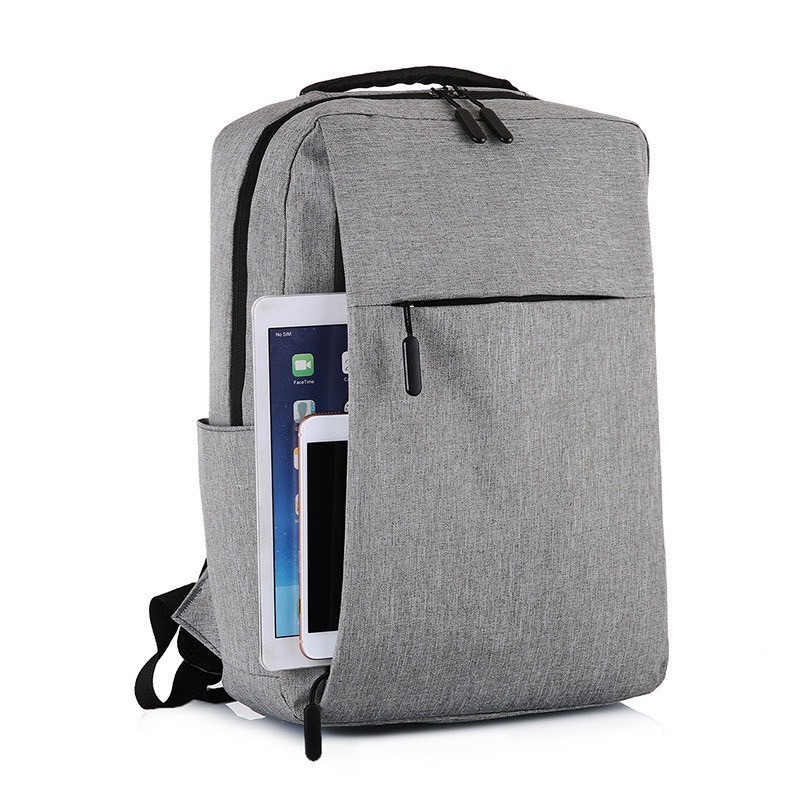 กระเป๋าเป้สะพายหลัง รุ่น Mibag สีเทา จุของได้เยอะ ขนาดกลาง ผ้าออกฟอร์ด ใส่โน๊ตบุ้คหรือของไปเที่ยวเดินทาง