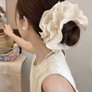 ยางรัดผมลูกไม้, ยางรัดผมลายสก็อตสไตล์เกาหลี, ยางรัดผมผ้าออร์แกนซ่าเนื้อบางเบา