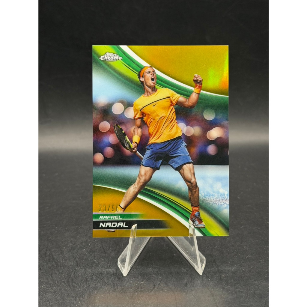การ์ดเทนนิส Rafael Nadal 2025 Topps Chrome Gold Refractor Parallel 23/50 (#281) แรร์
