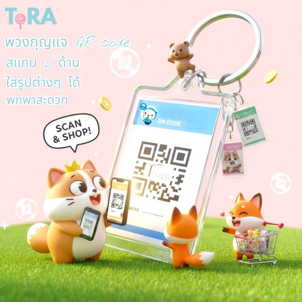 พวงกุญแจใส่ QR code แสกนได้ใส่รูป 2ด้าน กันน้ำ พวงกุญแจใส่รูปหน้า-หลังเหลี่ยมA*ส่งรูปก่อนกดสั่ง