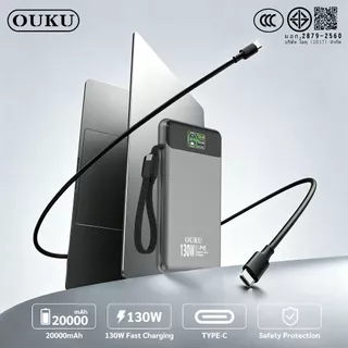 พาวเวอร์แบงค์ 20000mAh PD130W ชาร์จเร็ว Power Bank 4 พอร์ต ไฟLEDสว่าง OUKU RK2-P100 [CCC]