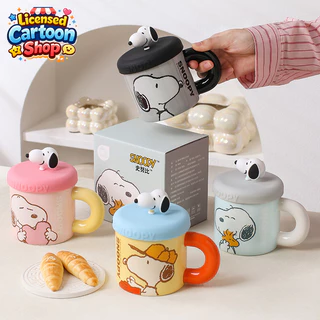 【ของแท้】Snoopy สนูปปี้ แก้วเซรามิก แก้วมัค 360ml แถมฝา ลายน่ารัก ของขวัญวันหยุด ใช้ทุกวัน ส่งฟร