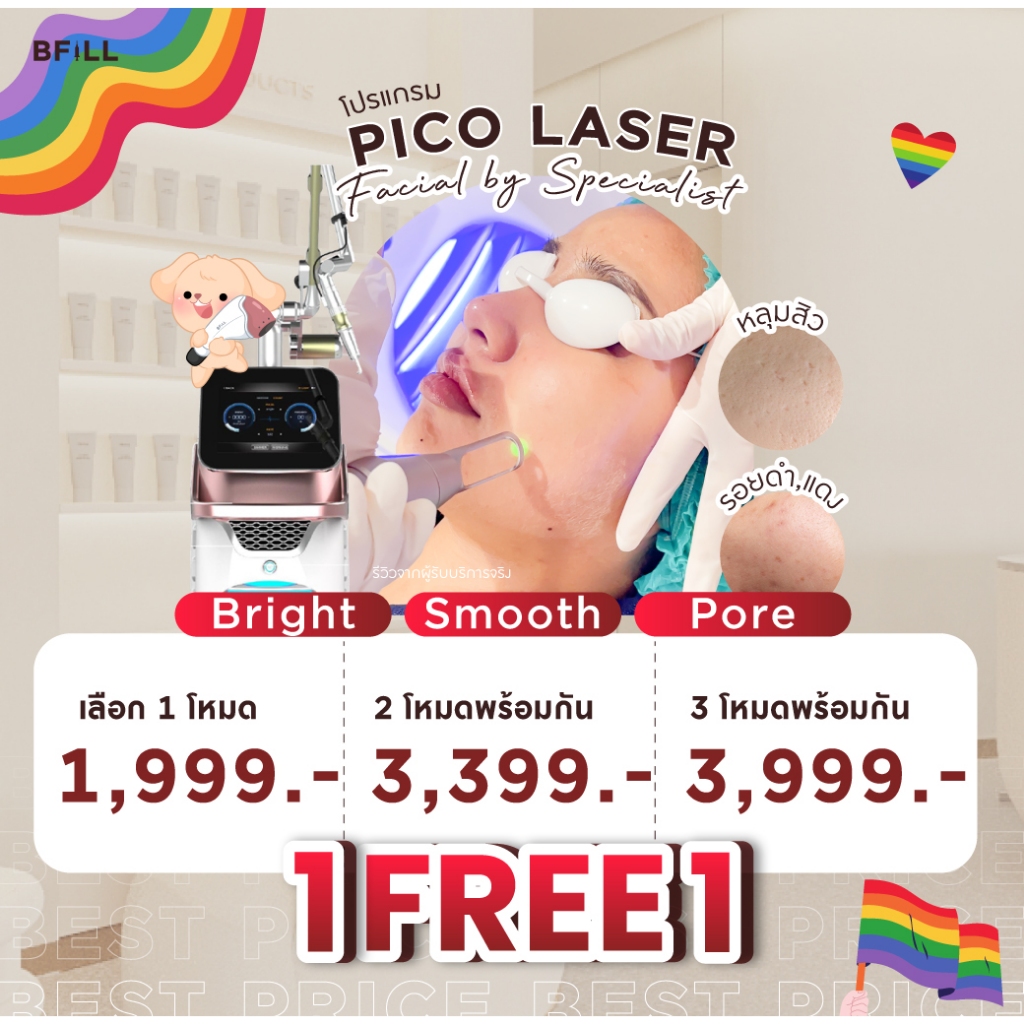 โปรแกรม Pico Laser Facial ลดกระจุดด่างดำทั่วหน้า หรือ ฟื้นฟูหลุมสิวทั่วหน้า by Specialist Only Asok