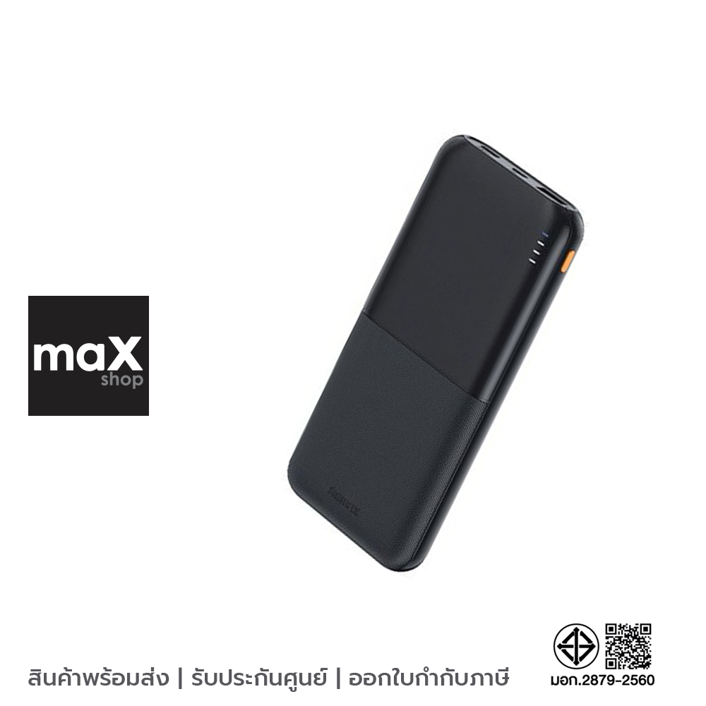 Remax แบตเตอรี่สำรอง 10,000 mAh 3.7V (37Wh) สีดำ รุ่น RPP-23