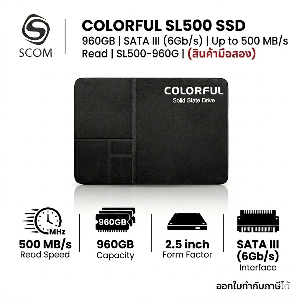 (SSD) 960GB  COLORFUL SL500 SSD SATA 2.5” มือสอง