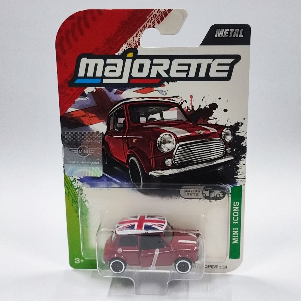 Majorette  Mini Cooper สีแดงพร้อมลายธงชาติอังกฤษ🇬🇧บนหลังคา⭐ ของแท้💯%‼️