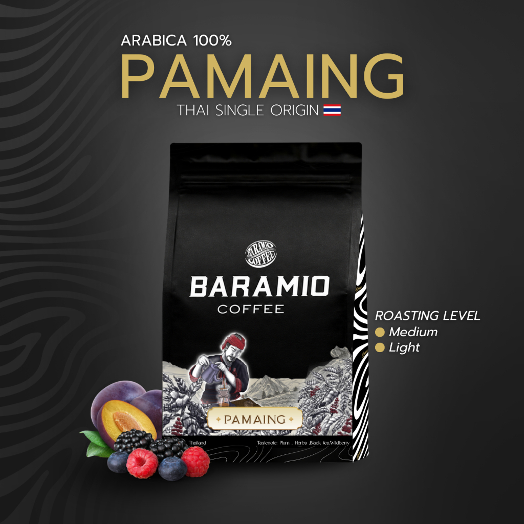 Baramio เมล็ดกาแฟคั่วรุ่น ป่าเหมี้ยง 250-500 กรัม Arabica100%