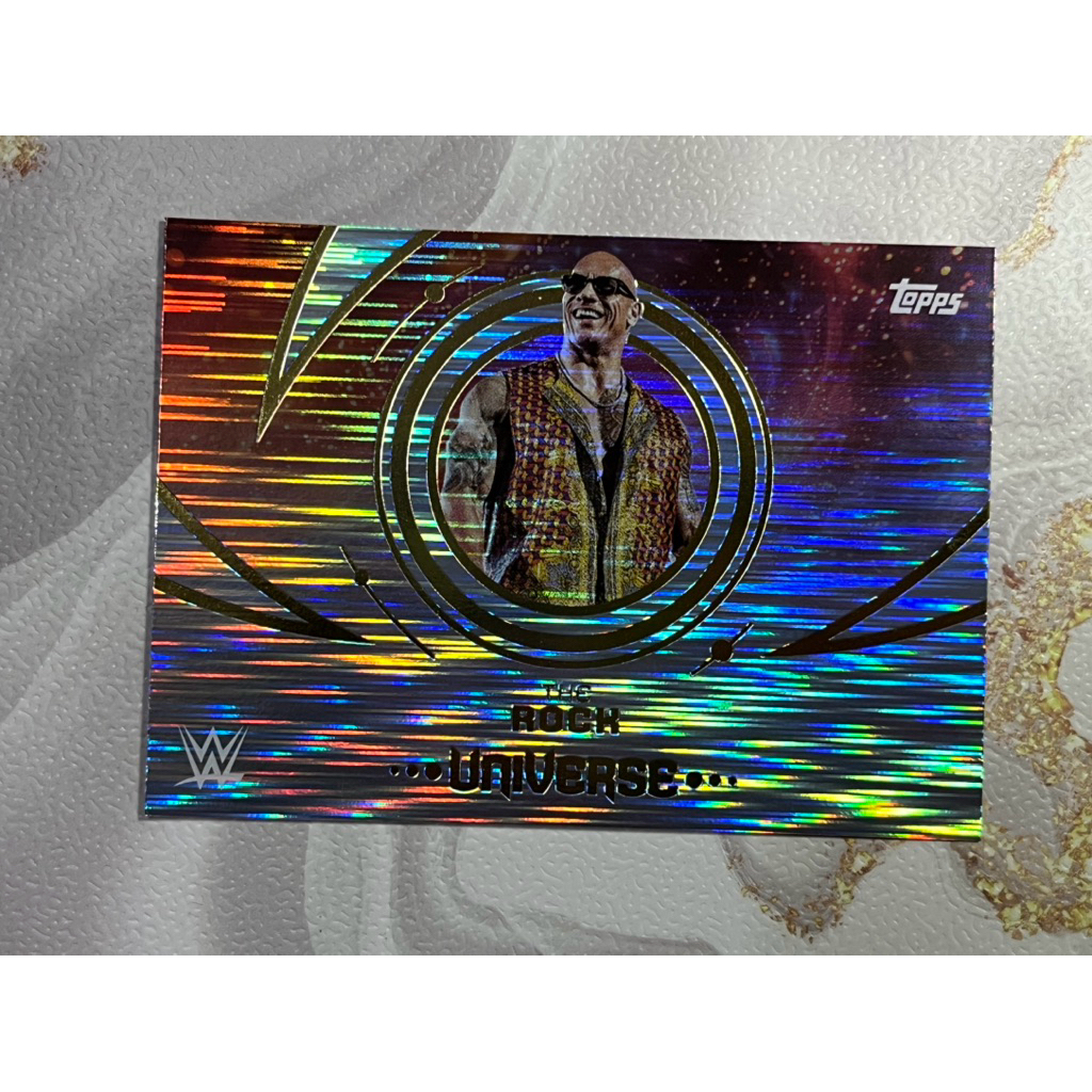 Topps WWE Card The Rock Holo Real not Fake