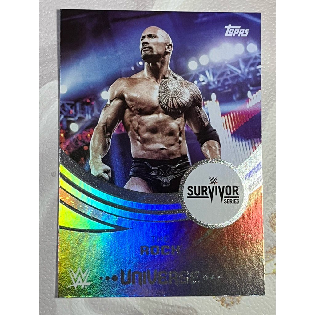 Topps WWE Card Universe The Rock Holo Real not Fake
