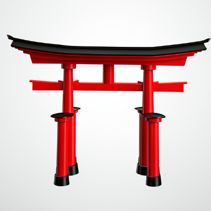 ประตูศาลเจ้าญี่ปุ่น Torii โมเดลตกแต่งสไตล์ญี่ปุ่น พร้อมประกอบเป็นชิ้นเดียว